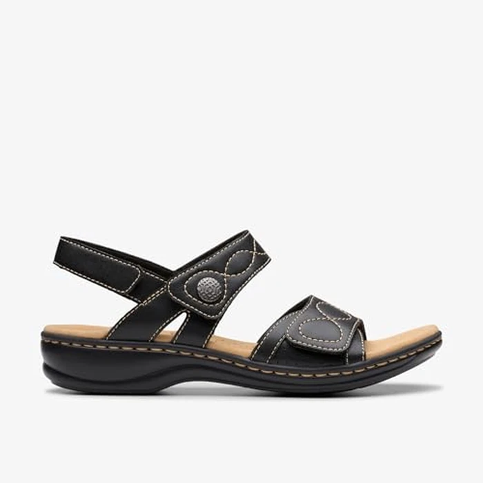 Clarks Collection Women's Leisa Meadow Sandal, Black Leather, 8 N US by Clarks - Image 2