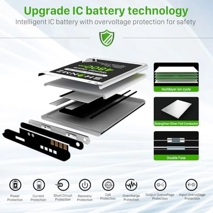 Galaxy S4 Battery, [Upgraded] 4800mAh Li-Polymer EB-B600BE Replacement Battery for Samsung Galaxy S4 EB-B600BE,AT&T I337,Verizon I545,Sprint L720,T-Mobile M919,R970,I9500,I9505 by SHENMZ - Image 5