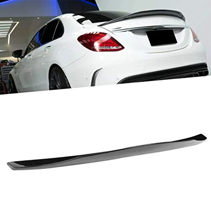 Spoiler w205 + ABS Rear Trunk Spoiler Lip Kit Glossy Black PSM Style Duckbill Rear Trunk Lid Spoiler Wing Kit for C-Class W205 2015 2016 2017 2018 2019 2020 by Akozon - Used - Acceptable condition