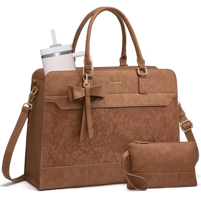 LOVEVOOK Laptop Tote Bag for Women,Leather Work Bag, Waterproof Business Teacher Bag,Large Computer Handbag Purse Briefcase,Office Gifts for Women by LOVEVOOK - Used - Like New condition - US$55.23