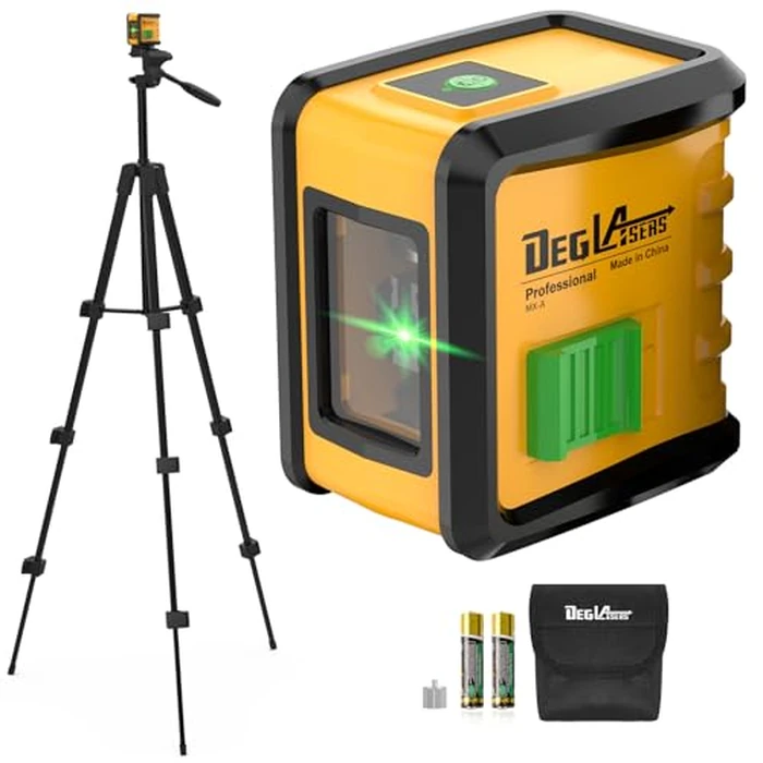 Self Leveling Laser Level with Tripod,DEGLASERS Green Cross Line Laser Level,Lazer Leveler Tool for Picture Hanging Construction Floor Tile Wall Home Renovation, Indoor Project, Battery Included by DegLasers - Used - Like New condition