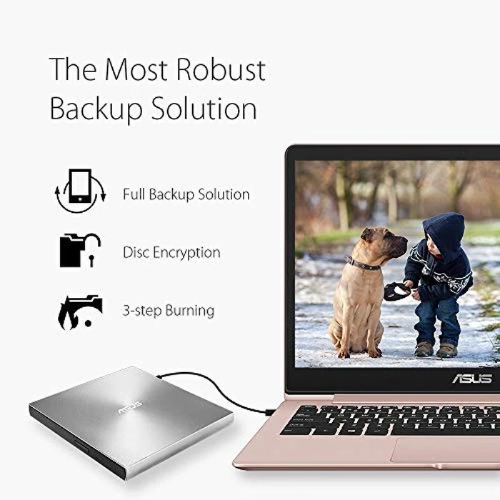 ASUS SDRW-08U9M-U/SIL/G/AS/P2G 13mm External DVD Writer, Compatible with USB 2.0 and Type-C for Both Mac/PC by Asus - Image 7