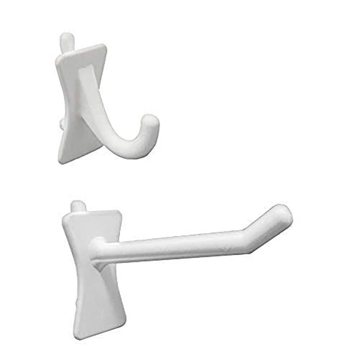 Greenleaf Industries PegPro(R) J & 2" Hooks Kit for Standard “Wood Fiber” pegboard - Durable Plastic Pegboard Hooks - for Garage, Kitchen, Craft Room, and More (J & 2" Hook - 50 Pack, White) by Greenleaf Industries - Image 1