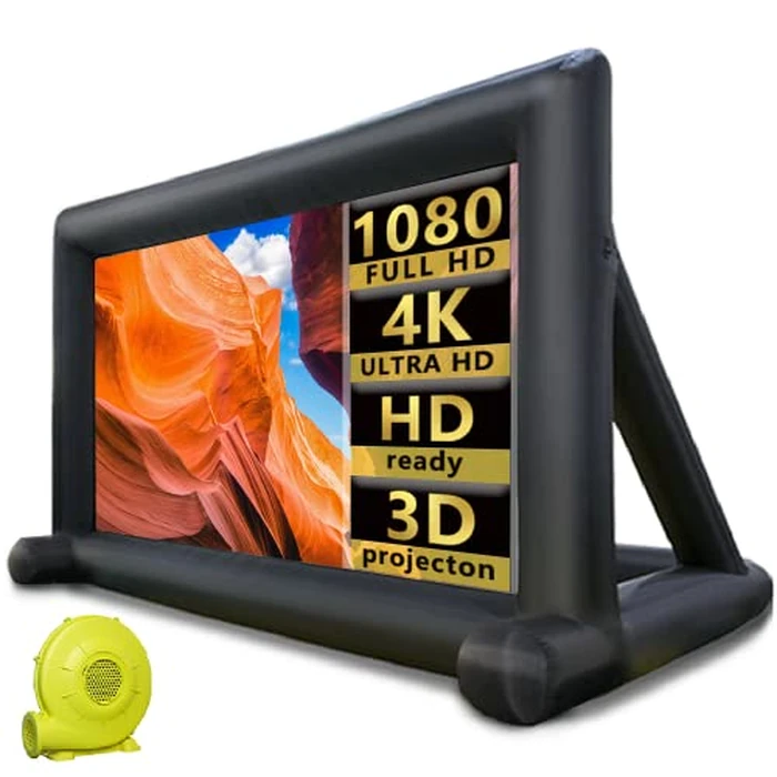 31ft Inflatable Movie Screen Outdoor,No Seam Projector Screen with Air Blower, Support Front & Rear Projection by WGIA - Used - Like New condition - US$263.33