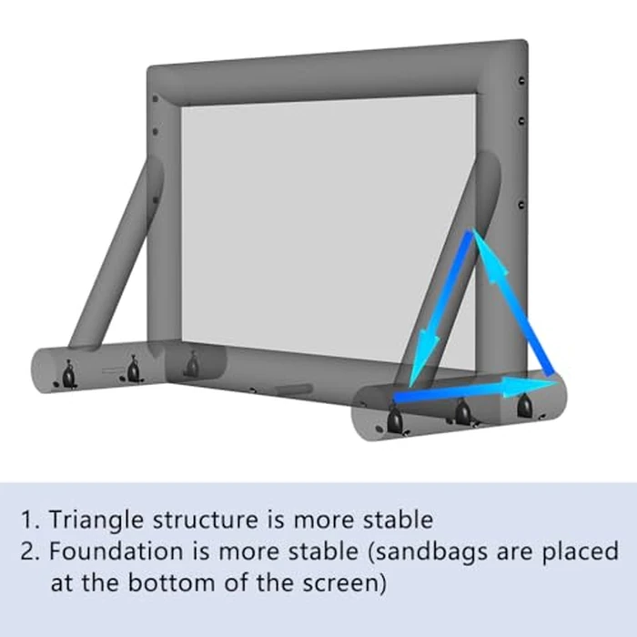 31ft Inflatable Movie Screen Outdoor,No Seam Projector Screen with Air Blower, Support Front & Rear Projection by WGIA - Image 5