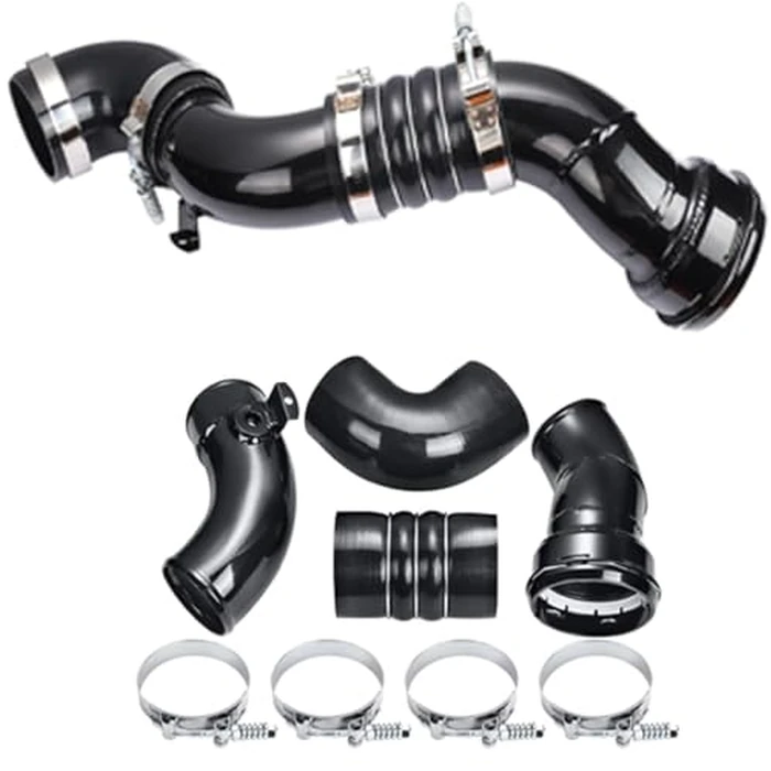 667-300 Cold Side Intercooler Pipe Upgrade Kit,Turbocharger Intercooler Hoses & Hose Clamps Compatible with Ford F-250/350/450/550 Super Duty 2011-2016 6.7L V8 Diesel,Black，Replace 667-300 by JINGTAO88 - Image 1