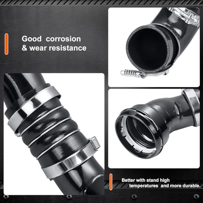 667-300 Cold Side Intercooler Pipe Upgrade Kit,Turbocharger Intercooler Hoses & Hose Clamps Compatible with Ford F-250/350/450/550 Super Duty 2011-2016 6.7L V8 Diesel,Black，Replace 667-300 by JINGTAO88 - Image 4