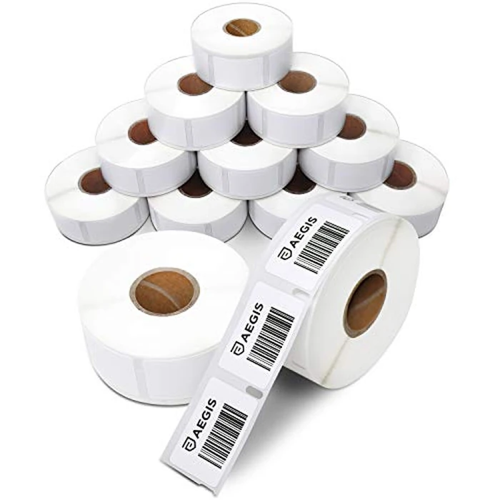 Aegis Adhesives - 1" X 1-1/2" Replacement for DYMO 30347 (12 Rolls/9000 Labels) Direct Thermal Library Book Spine Labels - Compatible with LabelWriter 450, 450 Turbo, 4XL Printers (NOT 550, 5XL) by Aegis Adhesives - Image 1