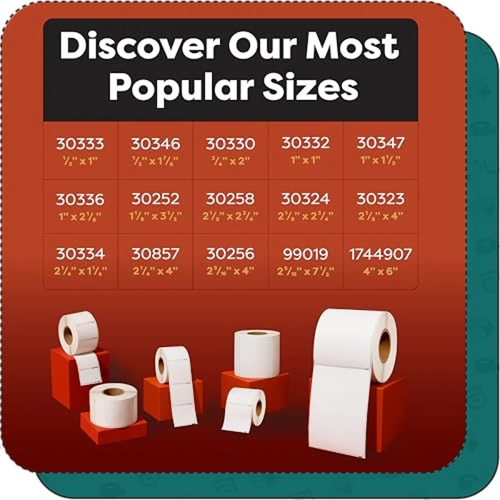 Aegis Adhesives - 1" X 1-1/2" Replacement for DYMO 30347 (12 Rolls/9000 Labels) Direct Thermal Library Book Spine Labels - Compatible with LabelWriter 450, 450 Turbo, 4XL Printers (NOT 550, 5XL) by Aegis Adhesives - Image 8