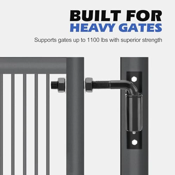 SPARKWHIZ 7inch Heavy Duty Bolt on 3/4" J Bolt Gate Hinge M20 Thread for Large Heavy Driveway Gates Up to 1100 Pounds, 4 Pack by SPARKWHIZ - Image 3