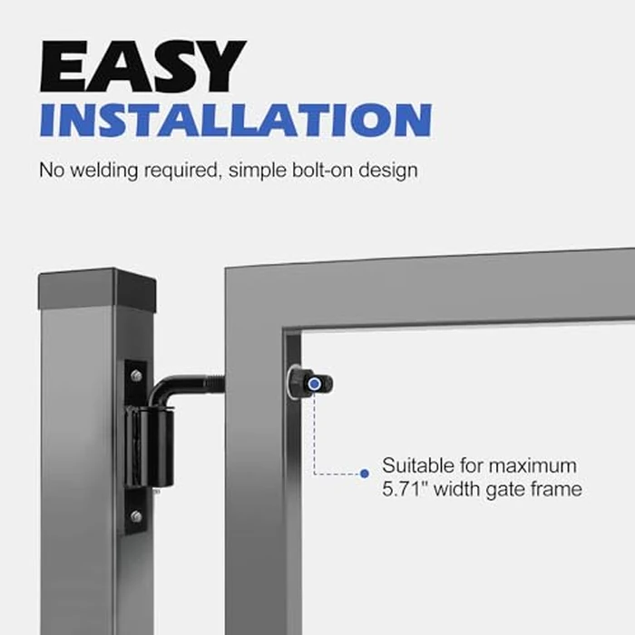 SPARKWHIZ 7inch Heavy Duty Bolt on 3/4" J Bolt Gate Hinge M20 Thread for Large Heavy Driveway Gates Up to 1100 Pounds, 4 Pack by SPARKWHIZ - Image 4