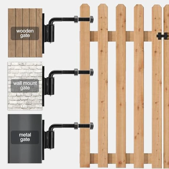 SPARKWHIZ 7inch Heavy Duty Bolt on 3/4" J Bolt Gate Hinge M20 Thread for Large Heavy Driveway Gates Up to 1100 Pounds, 4 Pack by SPARKWHIZ - Image 5