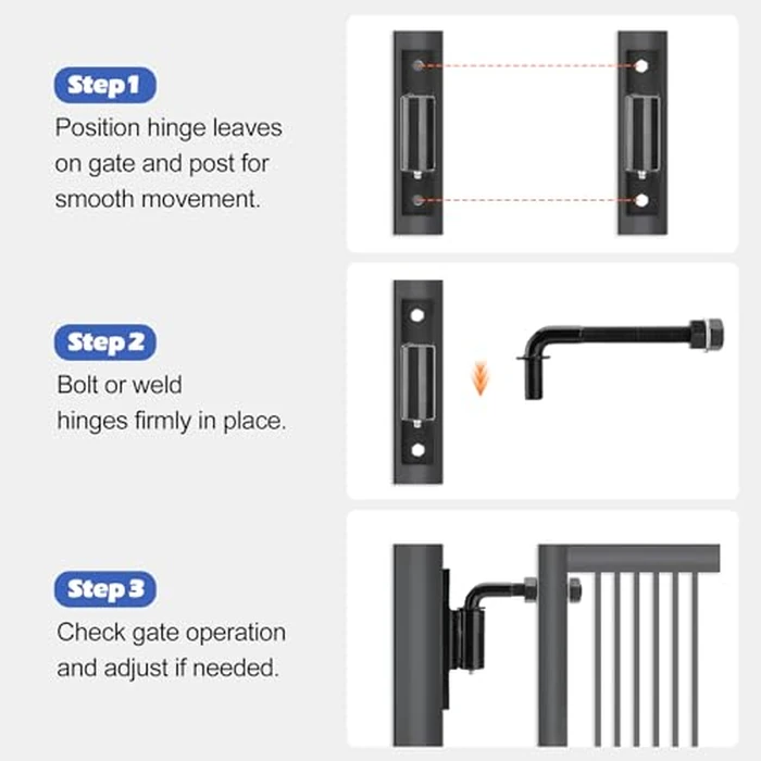 SPARKWHIZ 7inch Heavy Duty Bolt on 3/4" J Bolt Gate Hinge M20 Thread for Large Heavy Driveway Gates Up to 1100 Pounds, 4 Pack by SPARKWHIZ - Image 6