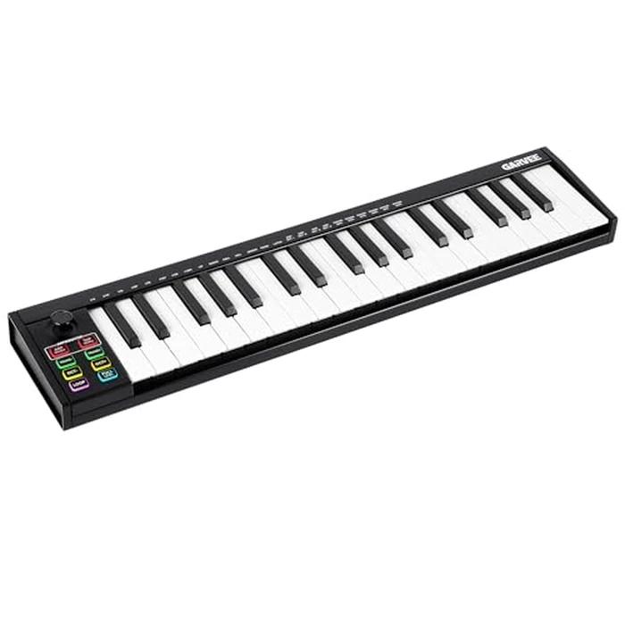 MIDI Keyboard 37 Key, USB MIDI Controller, ABS Keyboard with DAW Integration, 8 Drum Pads, 8 Knobs & OLED Display, Perfect for Music Production by GAOMON - Used - Like New condition