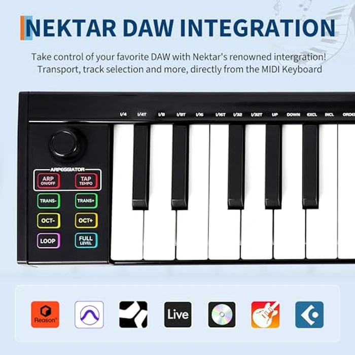 MIDI Keyboard 37 Key, USB MIDI Controller, ABS Keyboard with DAW Integration, 8 Drum Pads, 8 Knobs & OLED Display, Perfect for Music Production by GAOMON - Image 3