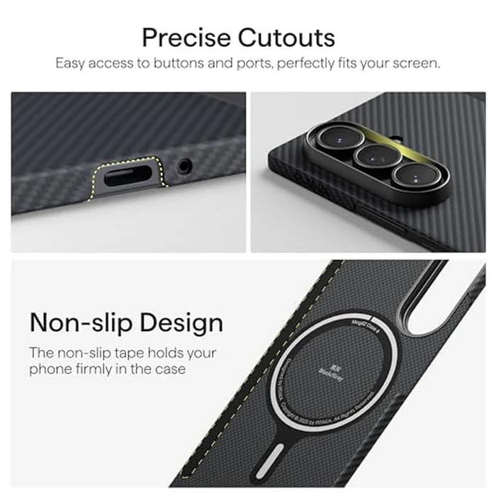 pitaka for Z fold 7 Case, Compatible with MagSafe, Slim & Light Galaxy Z Fold 7 Case with Caseless Touch Feeling, 600D Aramid Fiber Made, Back Cover Only, Black/Grey(Twill) by pitaka - Image 6