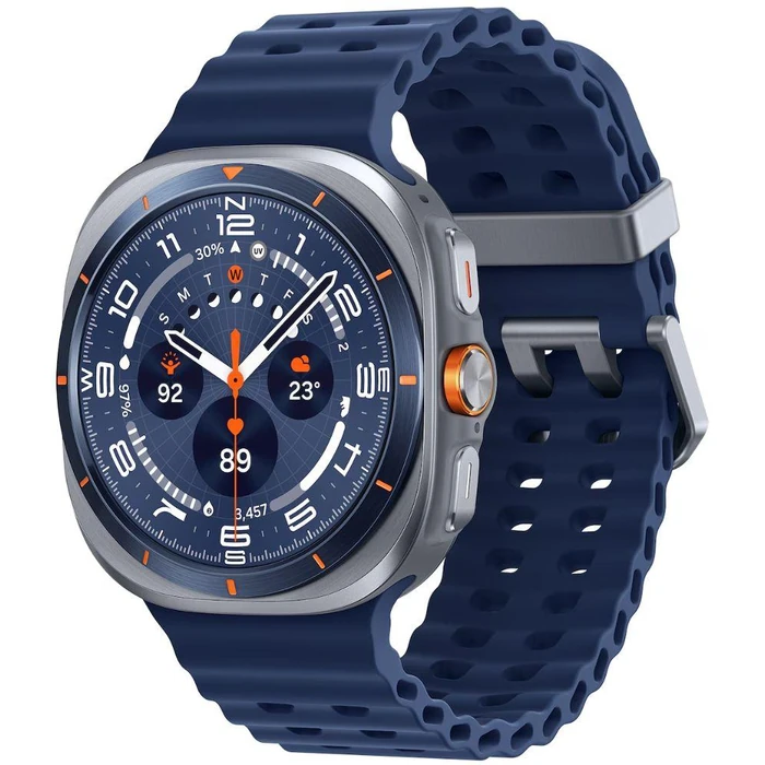 Galaxy Watch Ultra (2025) (Bluetooth + LTE) - 64GB - 47mm - Titanium Blue Titanium Case with Blue Hydrogenated Nitrile Butadiene Rubber Marine Band - S/M/L Size by Samsung - Image 2