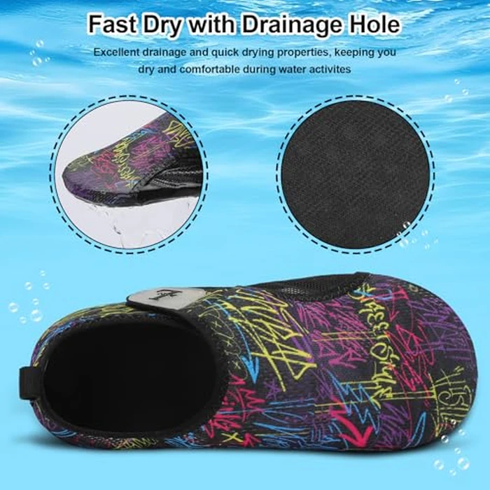 L-RUN Water Shoes for Women Men Breathable Mesh&Hook Loop Closure Perfect for Swim Colorful Women:10.5-11, Men:8-9 M US by L-RUN - Image 4