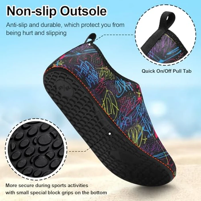 L-RUN Water Shoes for Women Men Breathable Mesh&Hook Loop Closure Perfect for Swim Colorful Women:10.5-11, Men:8-9 M US by L-RUN - Image 6