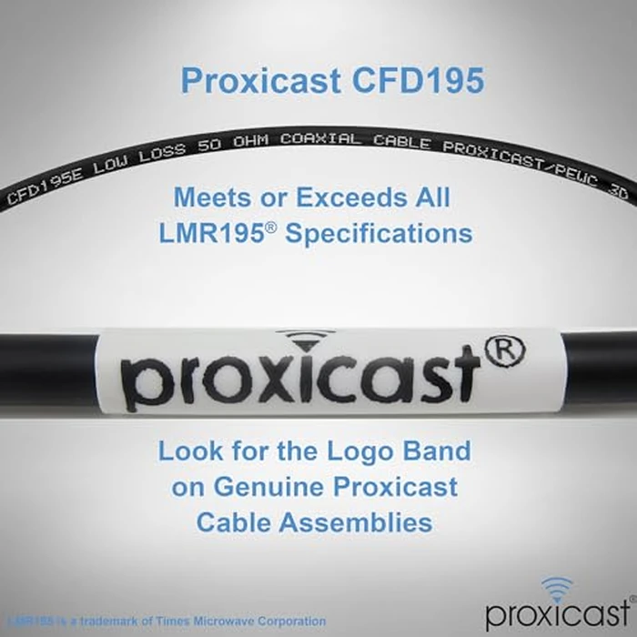 Proxicast 10 ft N Male to N Male Premium 195 Series Low-Loss Coaxial Cable (50 Ohm) for 4G LTE, 5G Modems/Routers, Ham, ADS-B, GPS, RF Radio to Antenna or Surge Arrester Use (ANT-180-001-10) by Proxicast - Image 3
