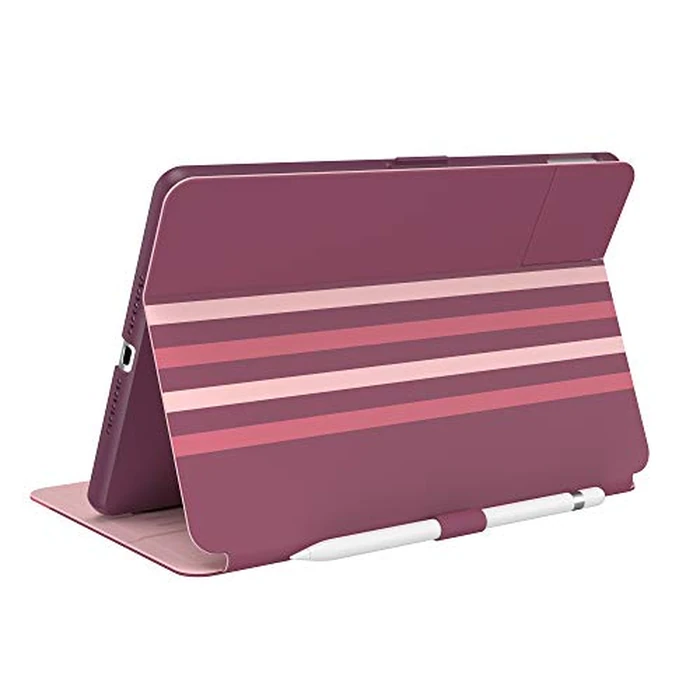 Speck Products Balance Folio Print iPad (2019/2020) Case and Stand, Crimson Forest Stripes/Lush Burgundy by Speck - Image 1