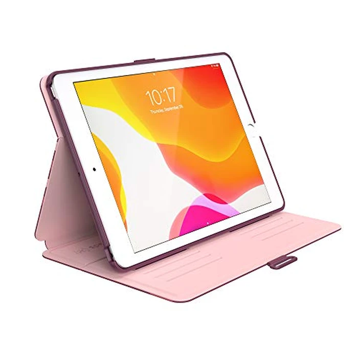 Speck Products Balance Folio Print iPad (2019/2020) Case and Stand, Crimson Forest Stripes/Lush Burgundy by Speck - Image 3