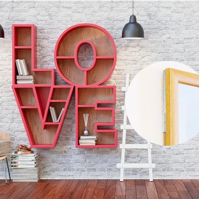 4 Pairs French Cleat Picture Hanger, Luxiv Metal Mounting Bracket for Photo Frames Aluminum Z Hanger, Wall Mount Mirror Bracket Z Bar Hanging Picture Ledges with Screws, Level Tool (6 inches) by Luxiv - Image 6