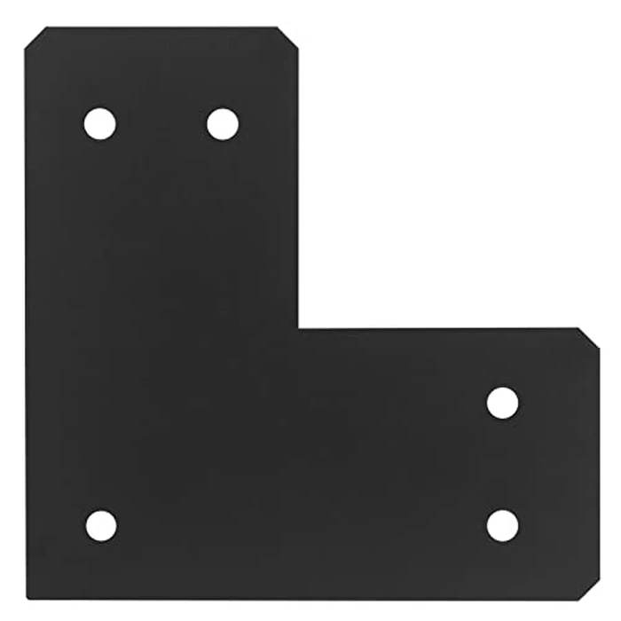 heneng 4 Pack Flat L Brackets,10-1/2" x 10-1/2" L Strap Tie Plate for 6 x 6 Wood House Framing Connection,12 Gauge by heneng - Image 3