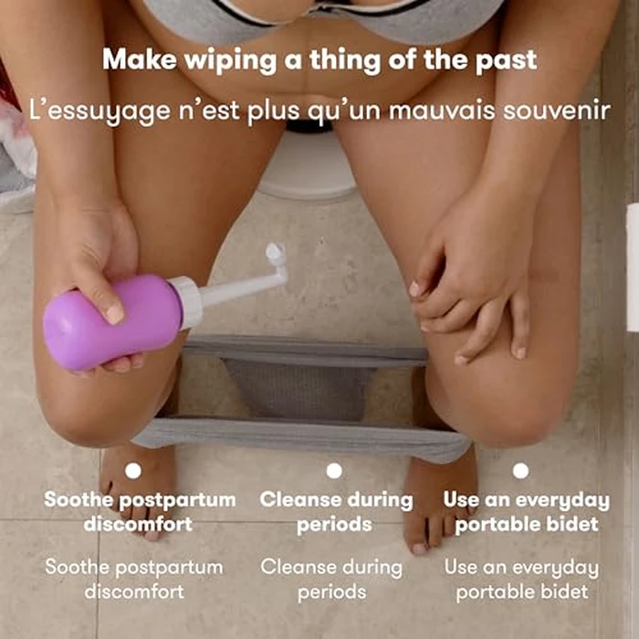 Frida Mom Upside Down Peri Bottle Sprayer, Perineal Care & Postpartum Recovery, Portable Travel Bidet & Perineal Cleanser with Travel Bag, Postpartum Essential, Pink by Frida Baby - Image 4