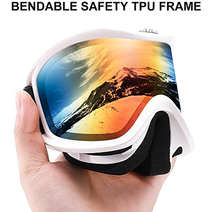 Juli Ski Goggle/Snow Snowboard Goggles for Men, Women & Youth - 100% UV Protection Anti-Fog Dual Lens(White Frame+15% VLT ColorfulLens) by juli eyewear - Image 3