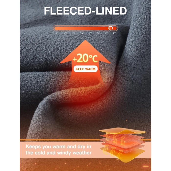 TBMPOY Men's Snow Ski Hiking Pants Waterproof Winter Fleece Lined Pants Camping Skiing Ice Fishing Pants with Belt 02 Thick Dark Grey S by TBMPOY - Image 4