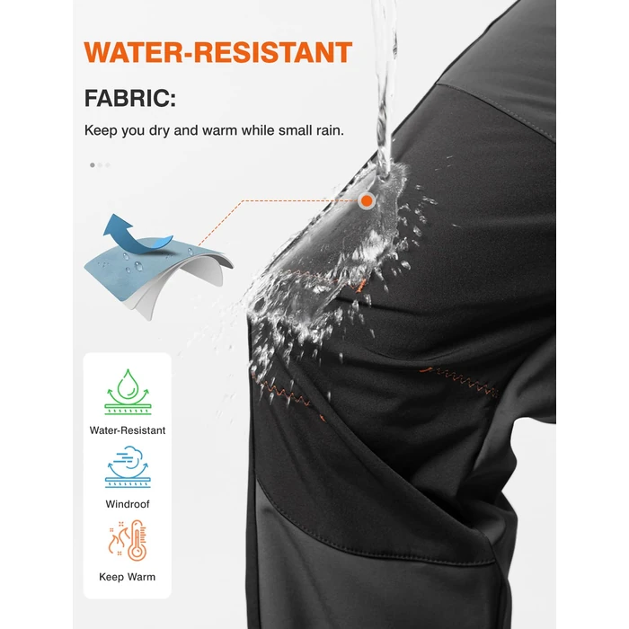 TBMPOY Men's Snow Ski Hiking Pants Waterproof Winter Fleece Lined Pants Camping Skiing Ice Fishing Pants with Belt 02 Thick Dark Grey S by TBMPOY - Image 5