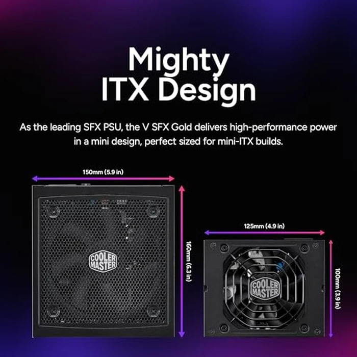 Cooler Master V850 SFX Gold Full Modular, 850W, 80+ Gold Efficiency, ATX Bracket Included, Quiet FDB Fan, Semi-fanless Operation, SFX Form Factor, 10 Year Warranty by Cooler Master - Image 3