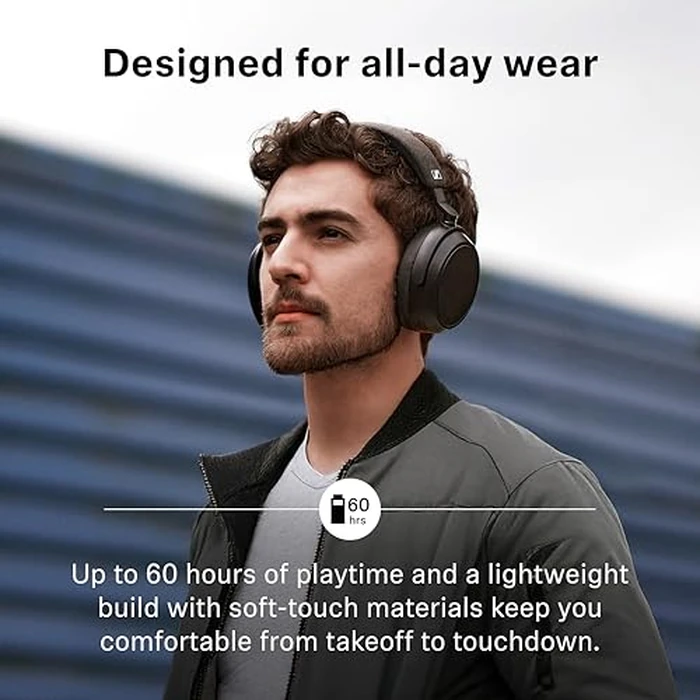 Sennheiser Momentum 4 Wireless Headphones, Bluetooth for Crystal-Clear Calls w/Adaptive Noise Cancellation, 60h Battery Life, Customizable Sound & Lightweight Folding Design, Graphite by Sennheiser - Image 4