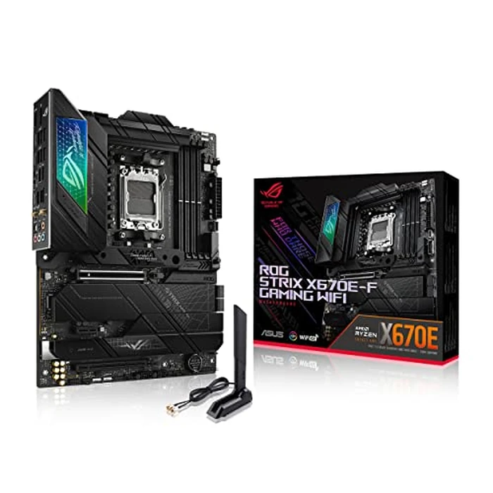 ASUS ROG Strix X670E-F Gaming WIFI6E Socket AM5 (LGA 1718) Ryzen 7000 Gaming Motherboard(PCIe 5.0, DDR5,16 + 2 Power Stages,Four M.2 Slots with heatsinks,USB 3.2 Gen 2x2,AI Cooling II, and Aura Sync) by Asus - Used - Acceptable condition - CA$282.68