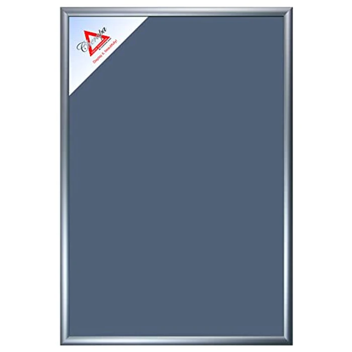 Cherapa 1" Profile Front Loading Snap Open Poster Frame with Protective Overlay and Wall Plugs & Screws (24" X 36", SILVER) by CHERAPA - Used - Like New condition