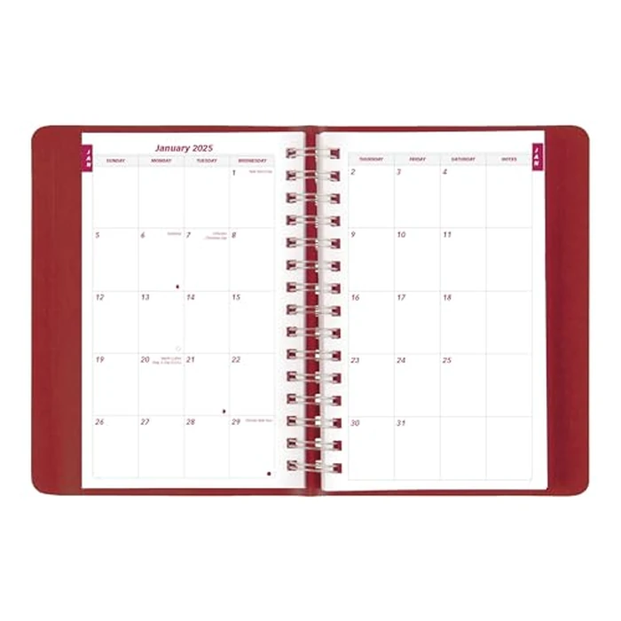 Brownline(R) 2025 Essential Daily/Monthly Planner, Appointment Book, 12 Months, January to December, Twin-Wire Binding, 8" x 5", Red (CB634W.RED-25) by Brownline - Image 4