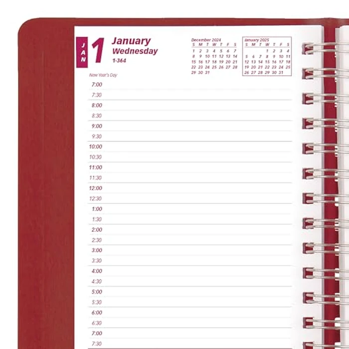 Brownline(R) 2025 Essential Daily/Monthly Planner, Appointment Book, 12 Months, January to December, Twin-Wire Binding, 8" x 5", Red (CB634W.RED-25) by Brownline - Image 5