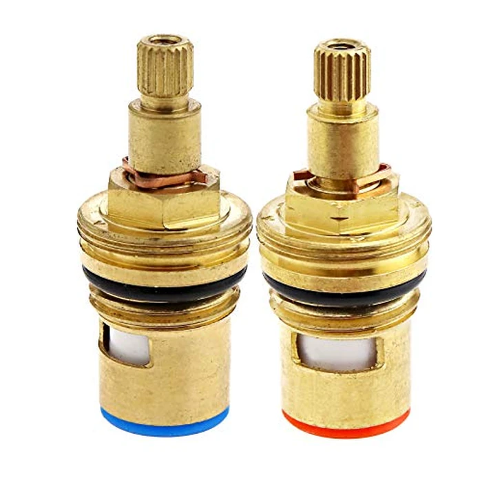 Micro Trader Replacement Tap Valves Brass Ceramic Disc Insert Gland Cartridge Cold/Hot Water 1/4 Quarter Turn 20 Teeth G 1/2" by Micro Trader - Image 1