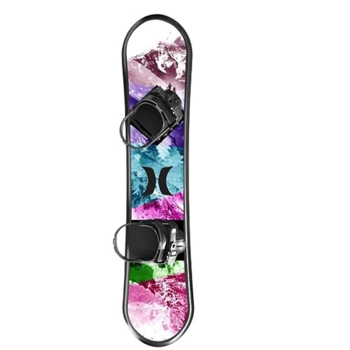 48" Printed Beginner Snowboard with Premium Bindings and Mixed Colour Mountain Design by Hurley - Used - Like New condition - CA$52.54