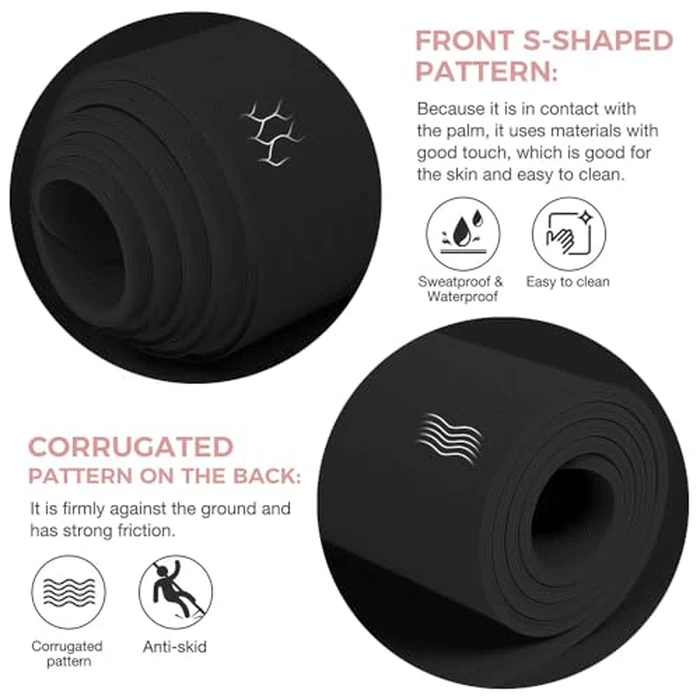Yoga Mat Non Slip TPE Thick Yoga Mat with Alignment Mark, Large Size 72"L x 32"W x 0.32"Th or 0.24"Th, Anti-Tear Exercise & Fitness Mat for Yoga, Pilates & Floor Workouts (Black, 0.32*32*72 Inches) by Gruper - Image 5