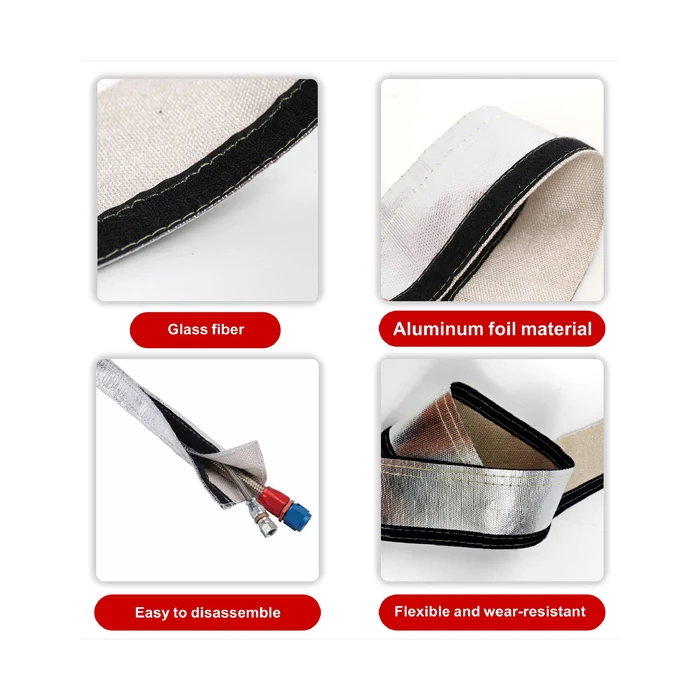 Alioncar Heat Shroud Aluminized Sleeving Heat Shield fuel line wire heat sleeve for Ultimate Heat Protection Hose Wire Sleeving, 1/2" I.D.x 10FT with 10PCS Stainless Steel Cable Metal Ties-Silve by Alioncar - Image 3