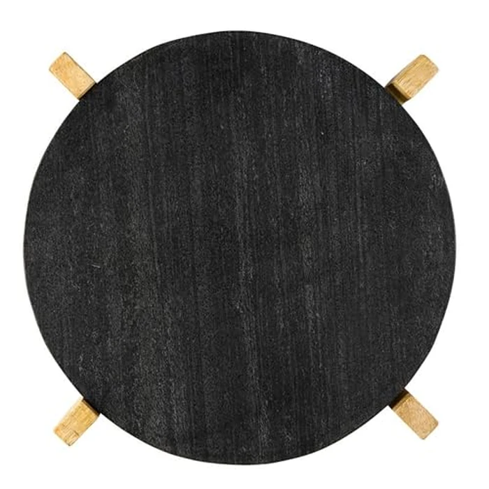 Santa Barbara Design Studio Charcuterie Boards for Cheese, Meat, and Fruit Marble Board on Mango Wood Stand, 12.25" L x 10" W x 2" H, Black by Santa Barbara Design Studio - Image 2