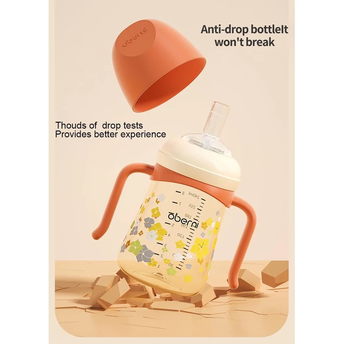 Oberni Sippy Cup, PPSU Baby Water Bottle, Toddler Straw Cup with Leakproof Spout for 6+ Months, Green/300ml/10oz/1Pack by Oberni - Image 8