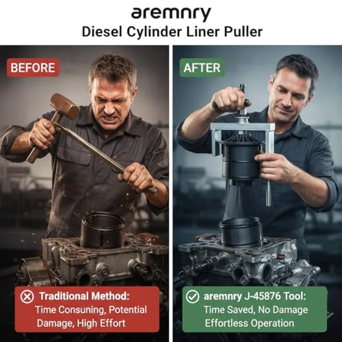 aremnry Cylinder Liner Puller for Detroit Diesel 60 Series DD13 DD15 DD16 MTU S2000, J-45876 & OTC 5875 Alternative, Heavy Duty Liner Remover with Thrust Bearing, 5.0" to 5.75" Bores by aremnry - Image 5
