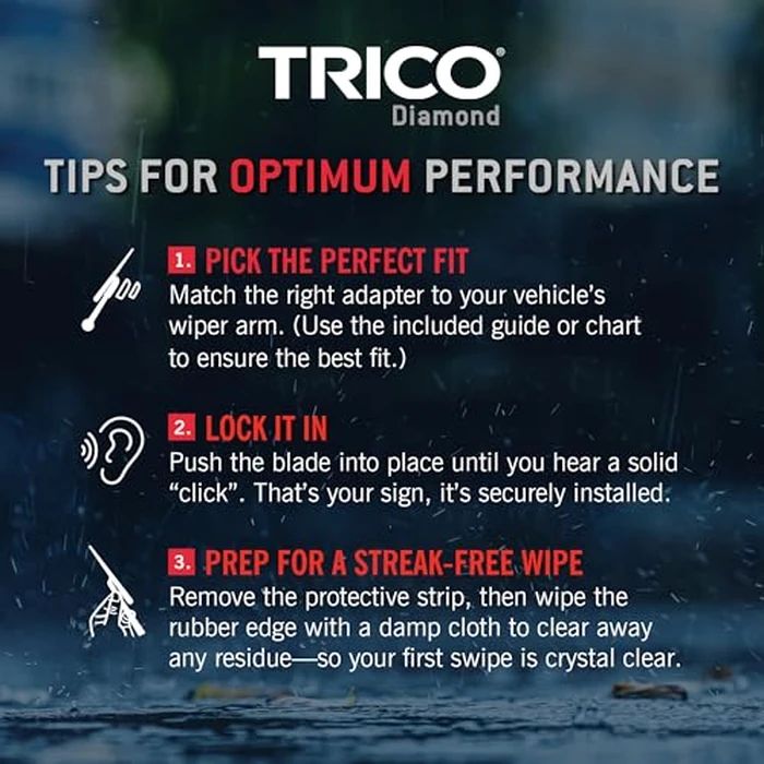 TRICO Diamond Wiper Blade 24 & 16 inch Fits Select Hyundai, Ford, Subaru, Kia, Mitsubishi, GMC, Toyota, Saturn, Chevrolet, Lexus, Ram, Scion, Honda, Model Years (25-2416) by Trico - Image 7