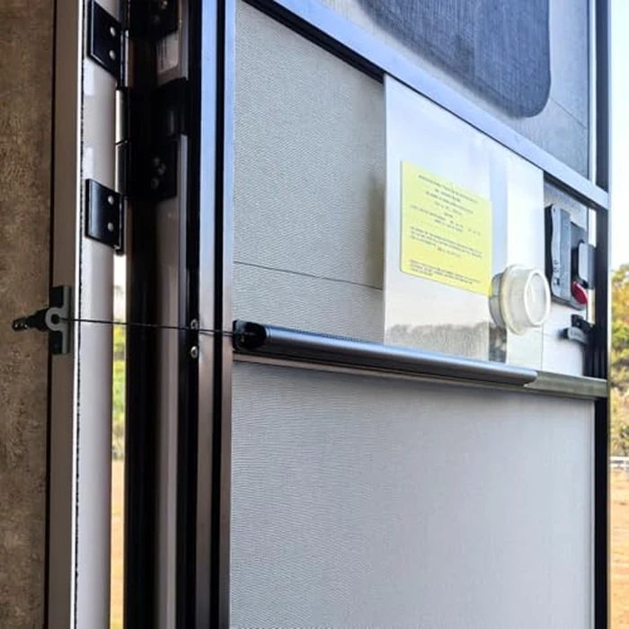 Safoner RV Screen Door Closer with Adjustable Tension, Aluminum Automatic Closing Device with Accessories, Works with Most Camper Latches & Travel Trailer Handles by Safoner - Used - Like New condition - US$21.18