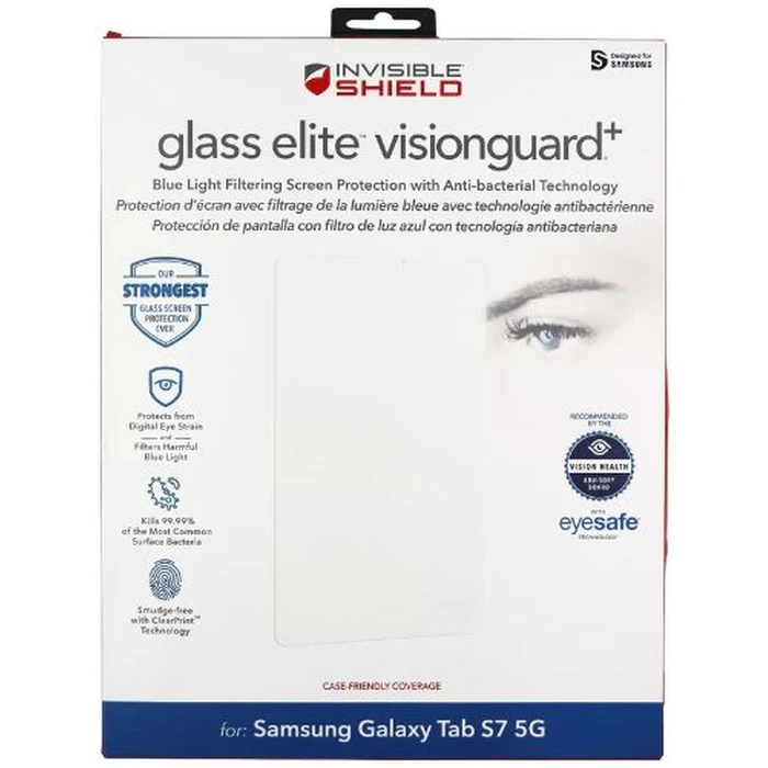 Zagg InvisibleShield Glass Elite VisionGuard+ Screen Protector for Galaxy Tab S7 - Clear by Zagg - Refurbished - Brand New condition - US$8.28