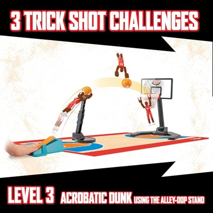 TOMY Xtreme Dunk - Trick Shot Mini Basketball Game Set with Mini Hoop and Player Figure - Tabletop Indoor Basketball Game - Kids Sports Toys - Ages 6 Years and Up by TOMY - Image 4