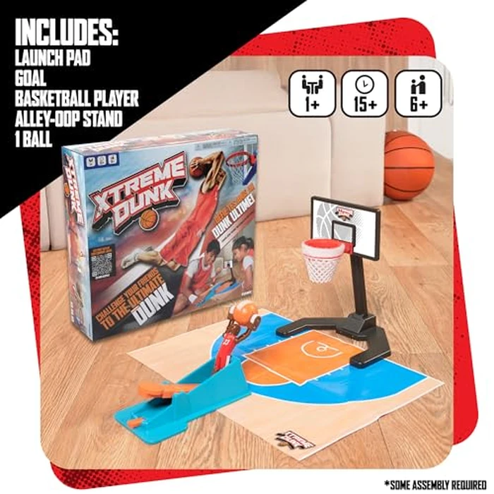 TOMY Xtreme Dunk - Trick Shot Mini Basketball Game Set with Mini Hoop and Player Figure - Tabletop Indoor Basketball Game - Kids Sports Toys - Ages 6 Years and Up by TOMY - Image 5